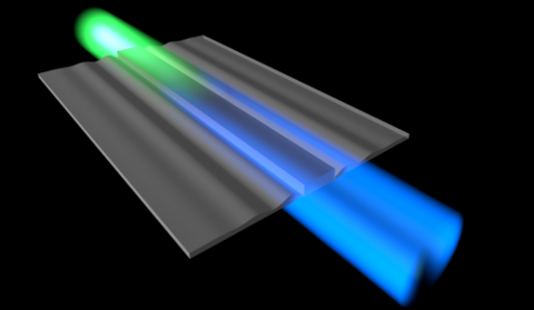 Cooling sound waves with light involves converting sound energy into light energy, which changes the color of the light. (Image credit: Eric Kittlaus and Nils Otterstrom)