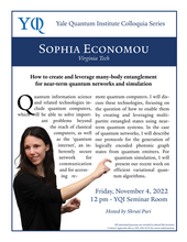 YQI Colloquium - Sophia Economou - Virginia Tech | Yale Quantum Institute